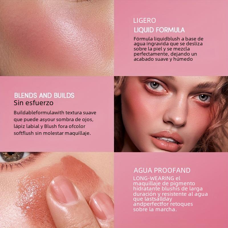 Uhas Amazon 4 cores líquido blush sombra olhos transfronteiriço explosão modelos lábios e bochecha dupla uso reparação natural flash fino destaques